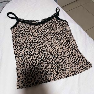 Brandy Melville lace cheetah tank top